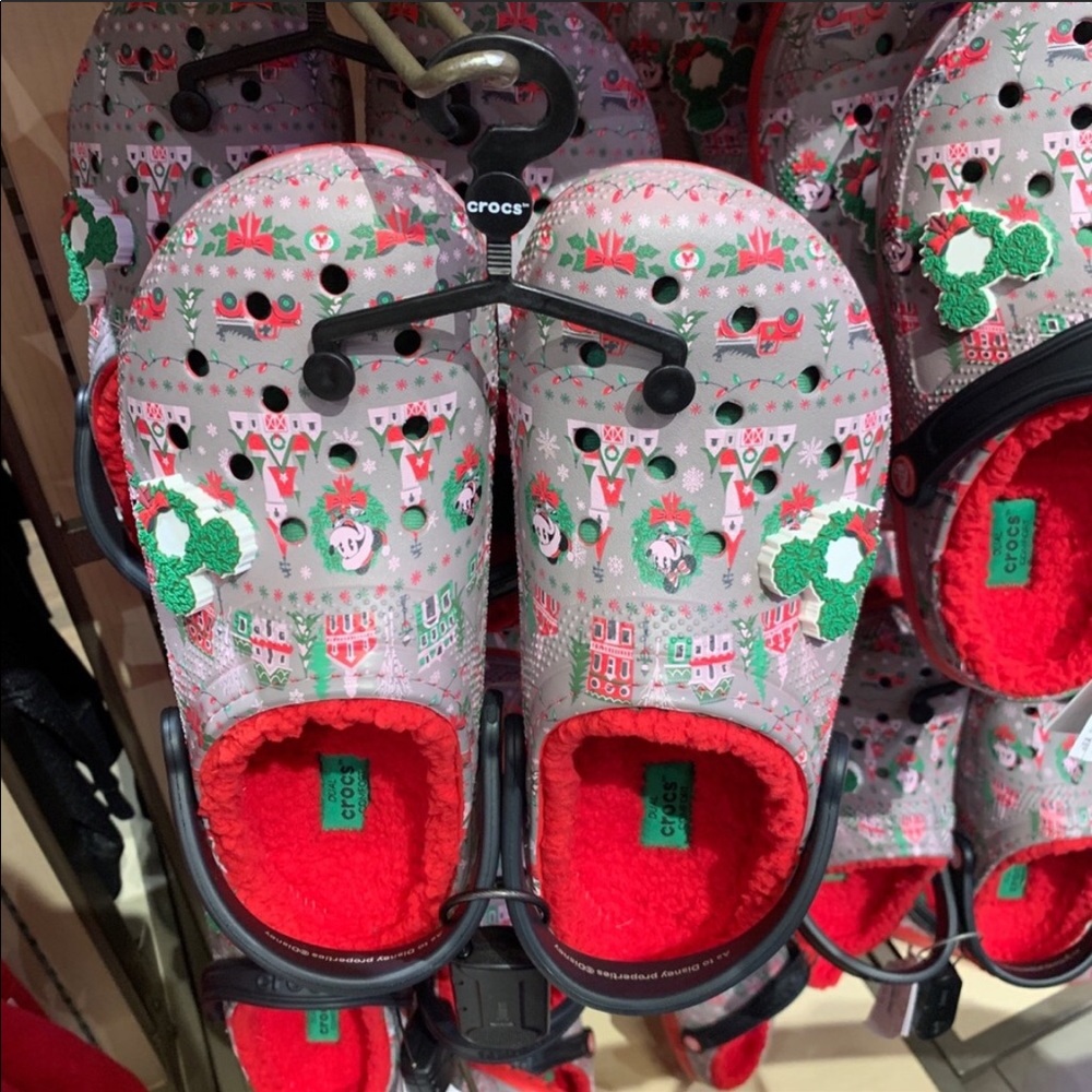 Mickey Mouse fizzy lined Christmas crocs!!